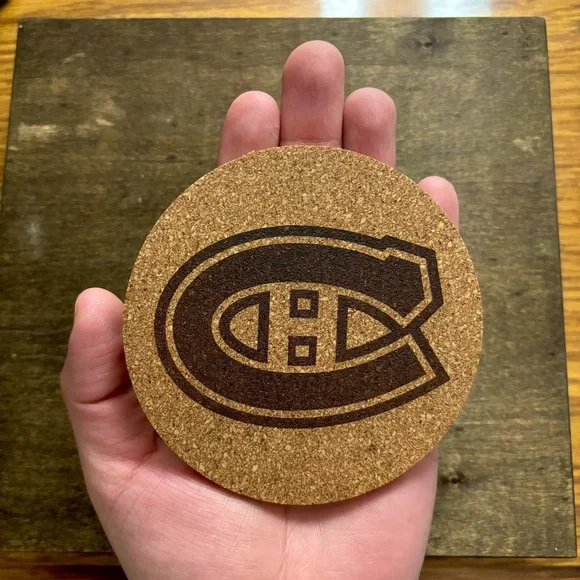Canadiens Logo Cork Coasters Set of 4 Reserved For @up_north_and_co - Picture 7 of 10